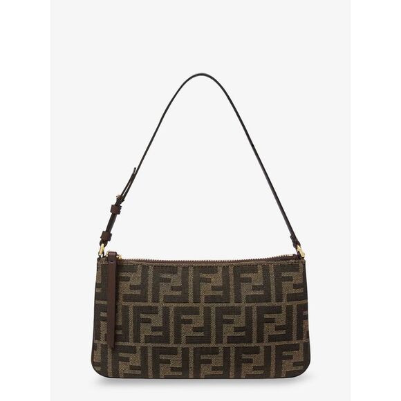 Fendi Women Flat Baguette Shoulder Bag In Ff Fabric - Picture 1 of 4